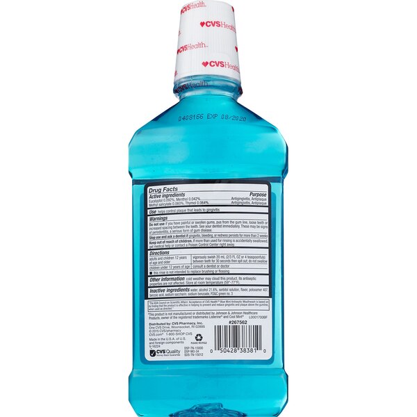 CVS Health Antiseptic Mouthwash for Antigingivitis & Antiplaque, Blue Mint