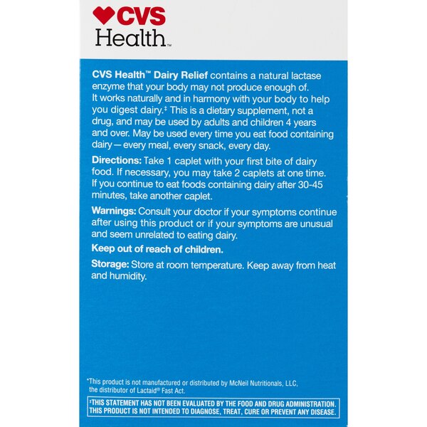 CVS Health Dairy Relief Fast Acting Caplets