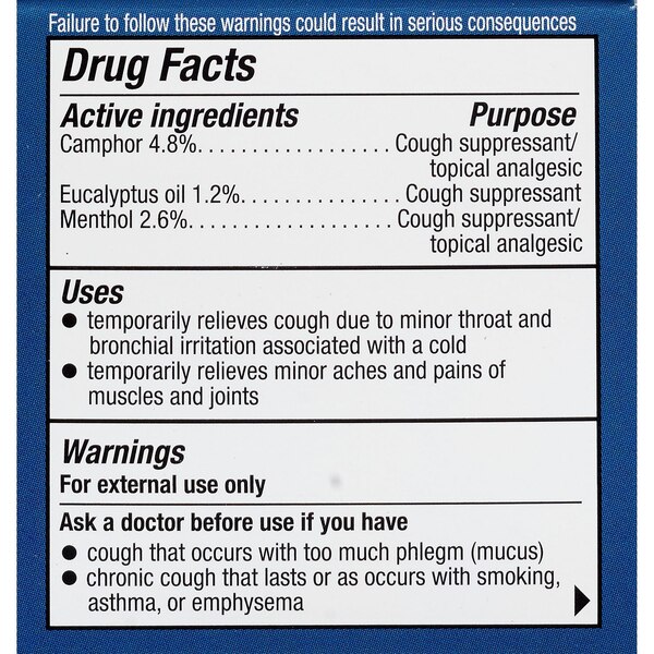 CVS Health Medicated Chest Rub Cough Suppressant