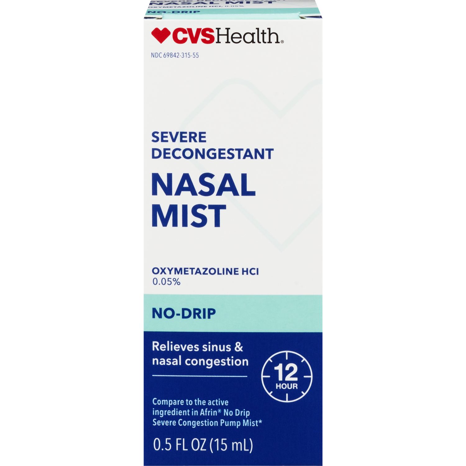 cvs health 12hr no drip severe decongestant nasal mist, 0.5 oz