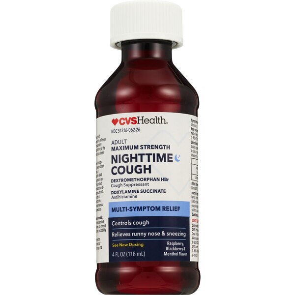 CVS Health Nighttime Cough Relief Liquid, Berry and Menthol, 4 OZ
