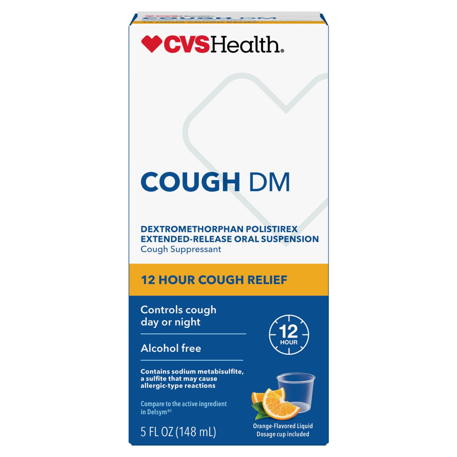 CVS Health 12HR Cough DM Relief Liquid, Orange, 5 OZ