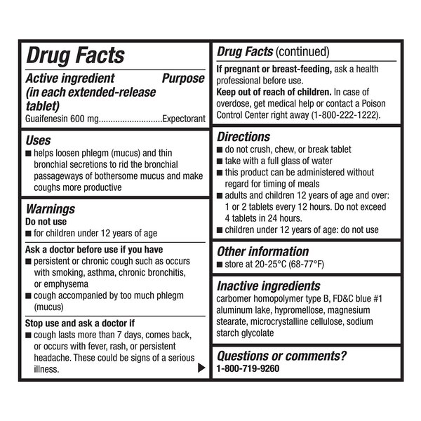 CVS Health Mucus and Chest Congestion Extended Release Guaifenesin 600mg Tablets, 20 CT
