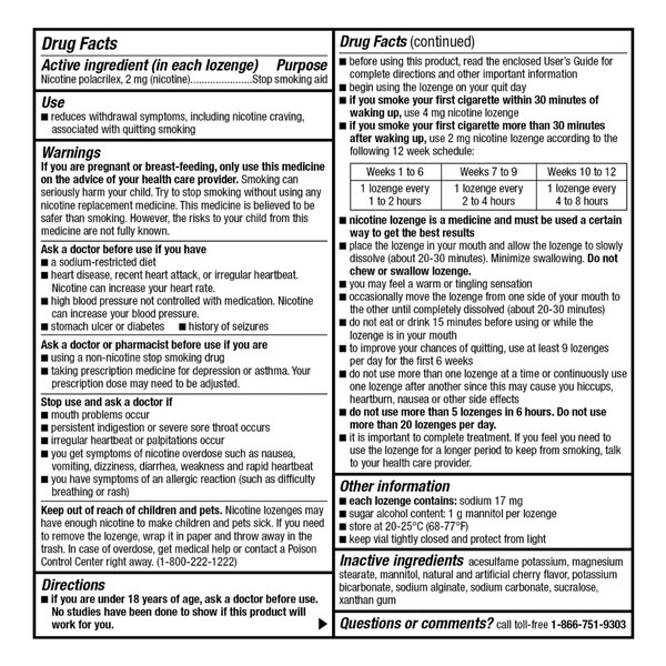 CVS Health Nicotine Lozenges 2mg, Cherry, 108 CT