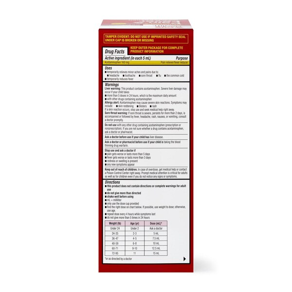 CVS Children's Pain & Fever Liquid Dye Free Cherry, 8 OZ