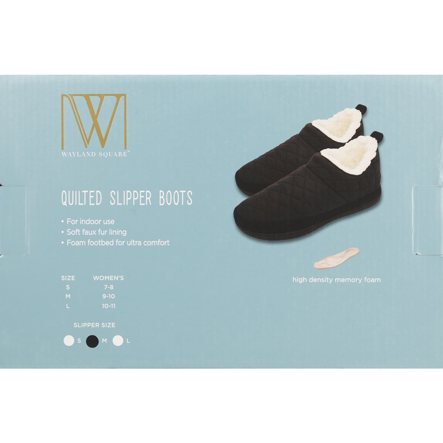 Wayland Square Quilted Slipper Boots Black Assorted Sizes 1 pr