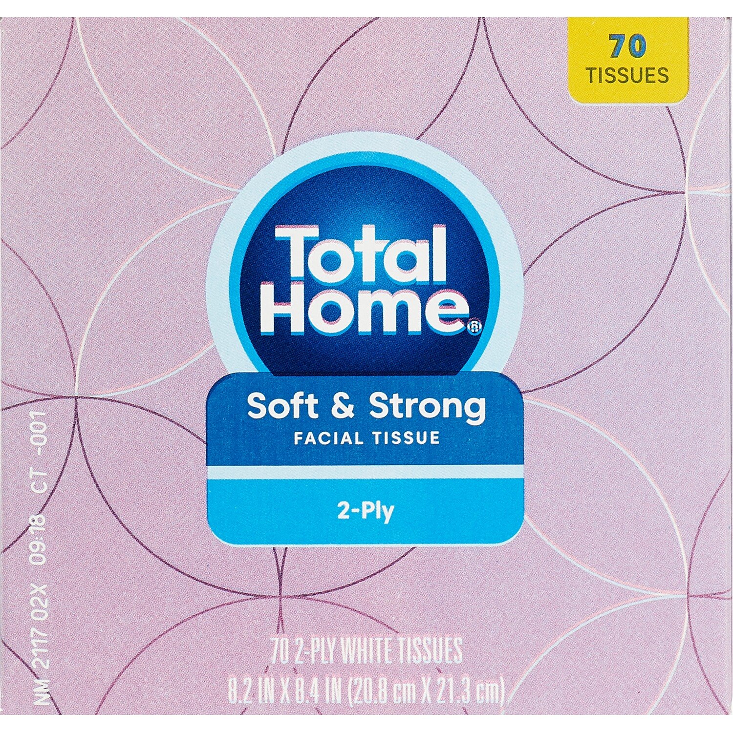 Total Home Facial Tissue Soft & Strong 2-Ply, Assorted Box Colors, 80 CT