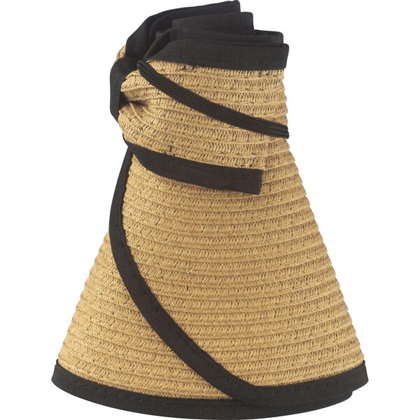 Sun & Sky Adult Roll Up Straw Visor, Tan & Black