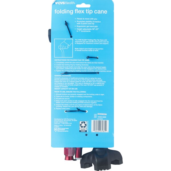 CVS Folding Flex Tip Cane