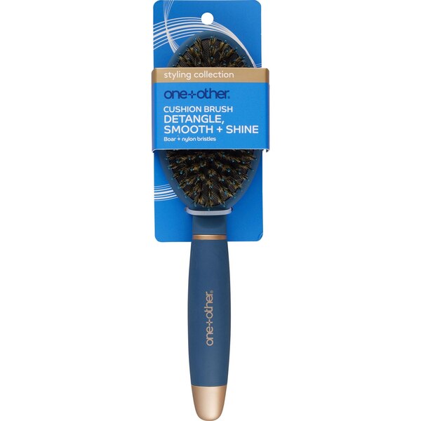 One+Other Detangle, Smooth+Shine Cushion Brush, Boar + Nylon Bristles