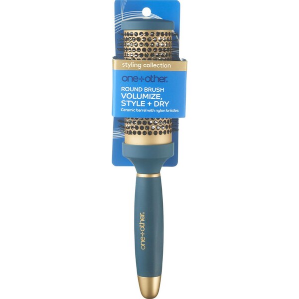 One + Other Volumize, Style + Dry Round Brush, Ceramic Barrel With Nylon Bristles