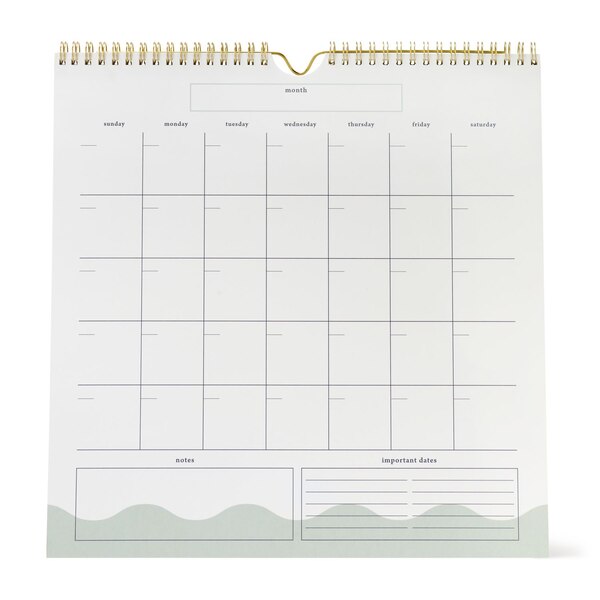 Caliber Undated Calendar, 18 Months with Sticker Sheets, 12 x 12 in
