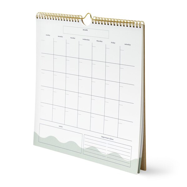Caliber Undated Calendar, 18 Months with Sticker Sheets, 12 x 12 in