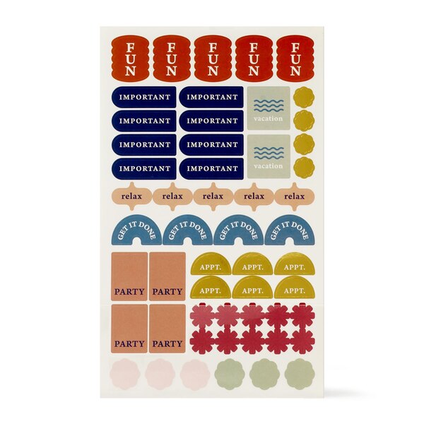 Caliber Undated Calendar, 18 Months with Sticker Sheets, 12 x 12 in