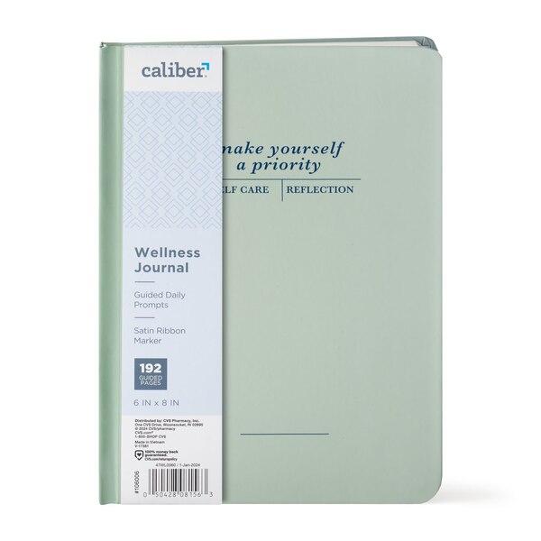 Caliber Wellness Self Care Guided Journal, Assorted, 192 Pages, 6 x 8 in