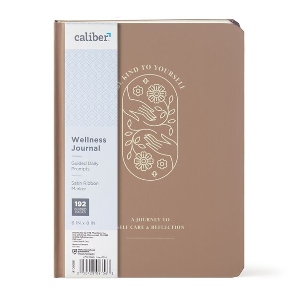 Caliber Wellness Self Care Guided Journal, Assorted, 192 Pages, 6 x 8 in