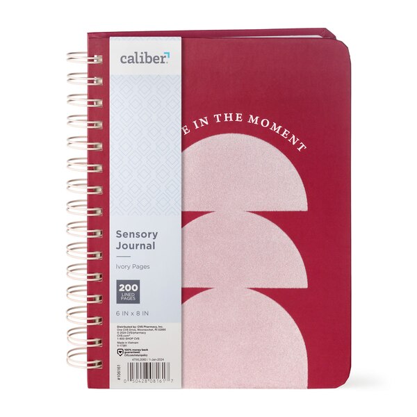 Caliber Sensory Flocked Velvet Hardcover Journal, Assorted, 200 Sheets, 6 x 8 in