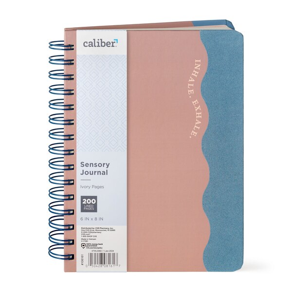 Caliber Sensory Flocked Velvet Hardcover Journal, Assorted, 200 Sheets, 6 x 8 in