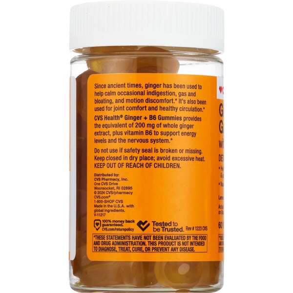 CVS Health Ginger & Vitamin B6 Gummies, 60 CT