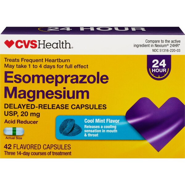 CVS Health Esomeprazole 20 MG Mint Capsules 3x14's