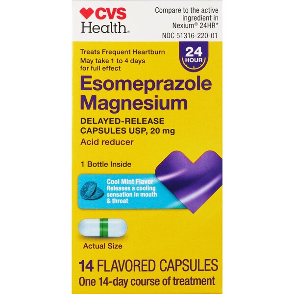 CVS Health Esomeprazole 20 MG Mint Capsule, 14 CT