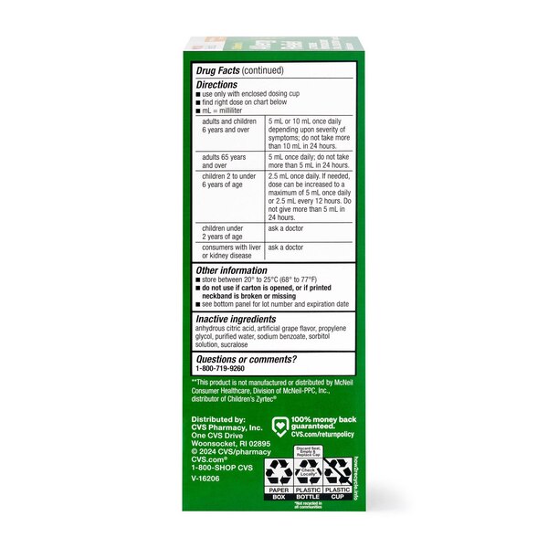 CVS Allergy Childrens CET SF 4 OZ
