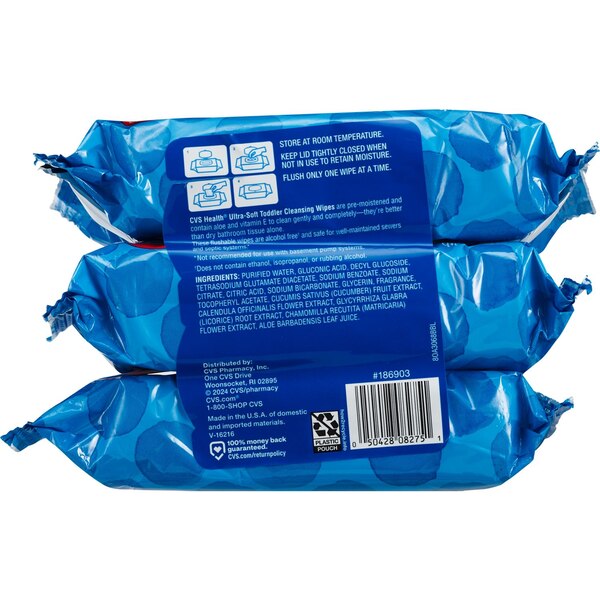 CVS HEALTH ULTRA SOFT TODDLER CLEANSING WIPE 3-PK