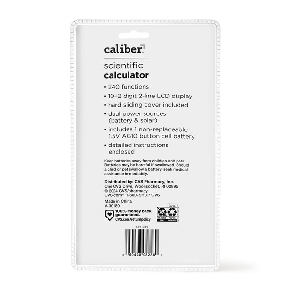 Caliber 240 Function Scientific Calculator