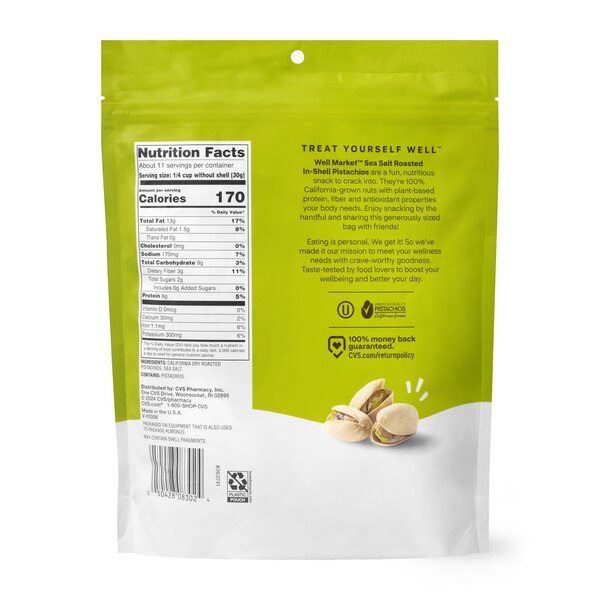 Well Market Roasted & Salted In Shell Pistachios, 24 oz