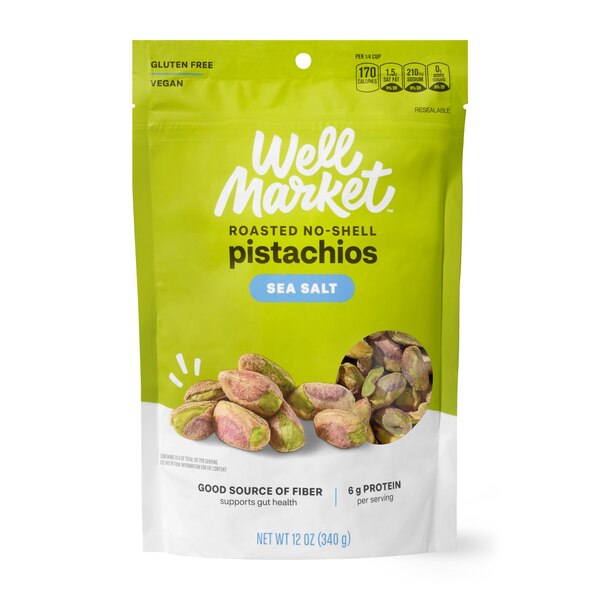Well Market Roasted & Salted Pistachio Kernels, 12 oz