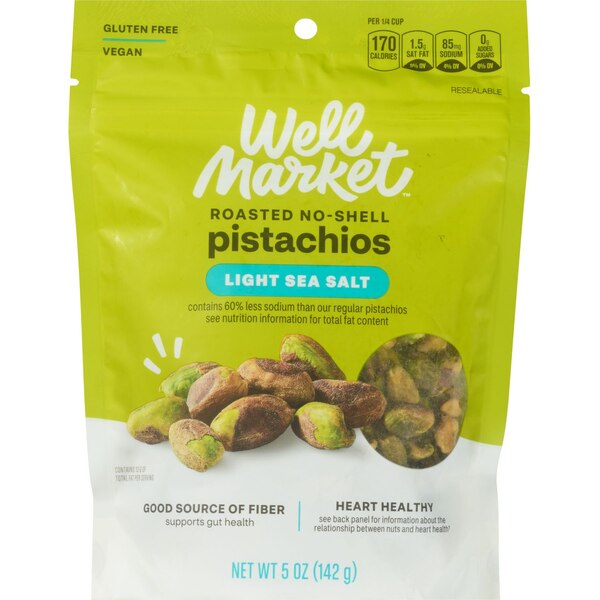 Well Market Roasted Light Salt Pistachio Kernels, 5 oz