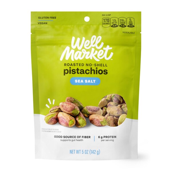 Well Market Roasted & Salted Pistachio Kernels, 5 oz