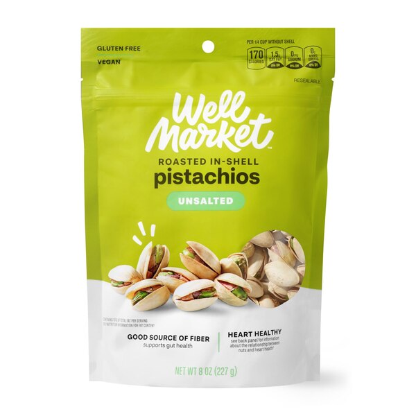 Well Market No Salt In Shell Pistachios, 8 oz