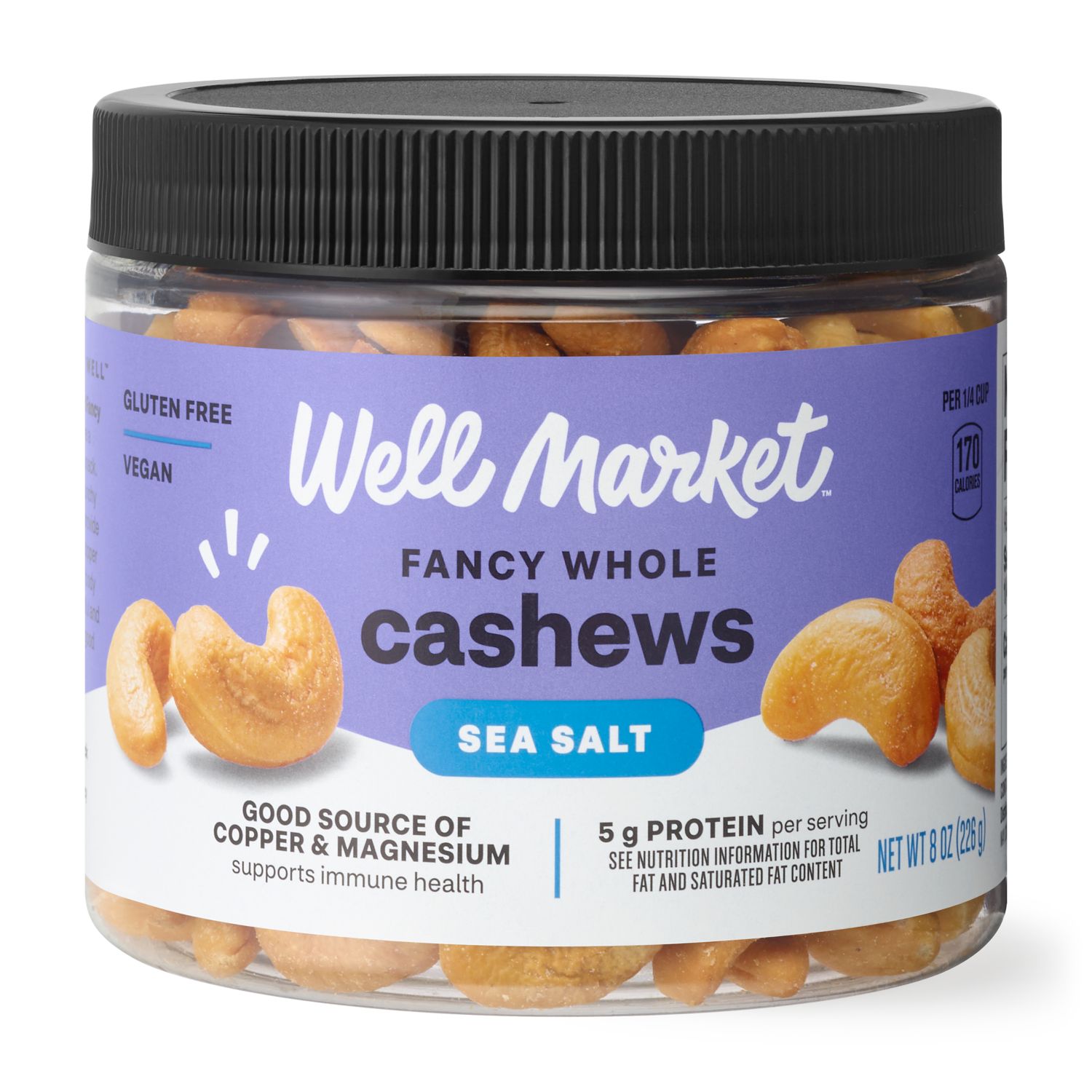 Well Market, Whole Cashews, 8 Oz