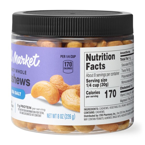 Well Market, Whole Cashews, 8 Oz