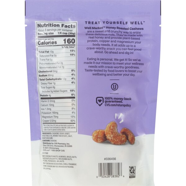 Well Market, Honey Roasted Cashews, 8 Oz