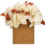 Fall Fest Woven Vase with Faux Flower Arrangement, thumbnail image