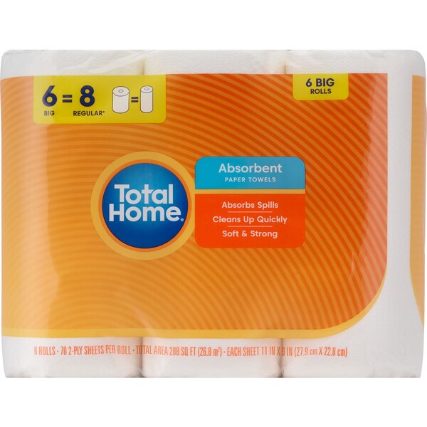 Total Home Paper Towels, 6 ct