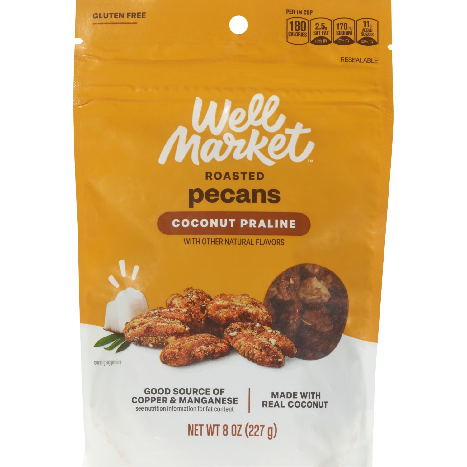 Well Market Pecans Coconut Praline, 8 oz