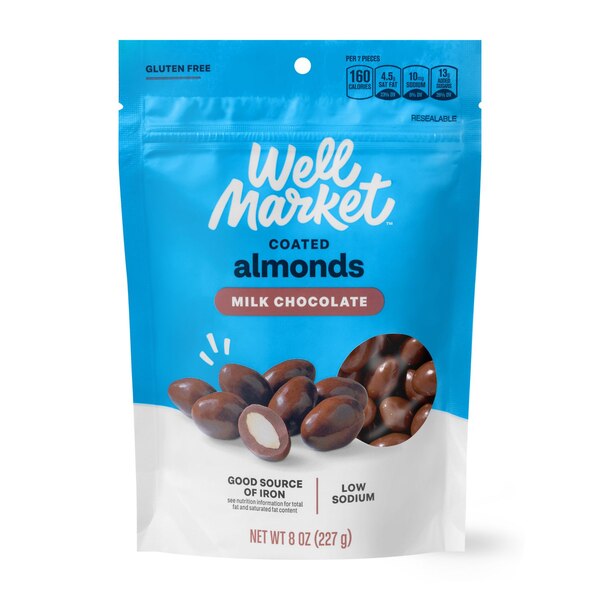 Well Market Milk Chocolate Almonds, 8 Oz