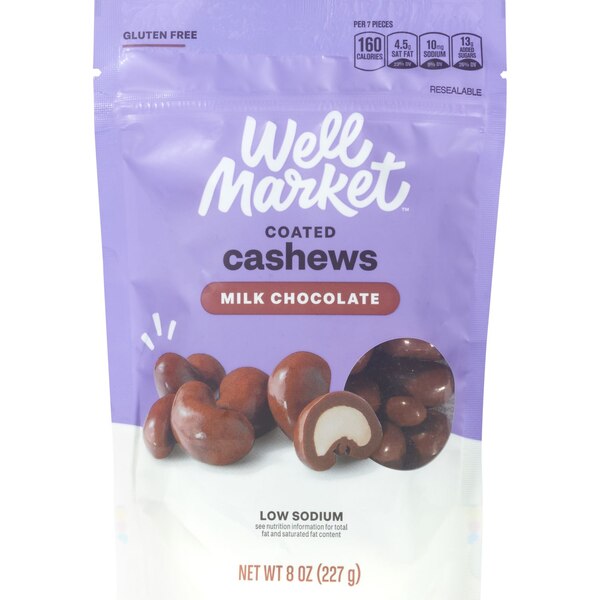 Well Market Milk Chocolate Cashews, 8 oz