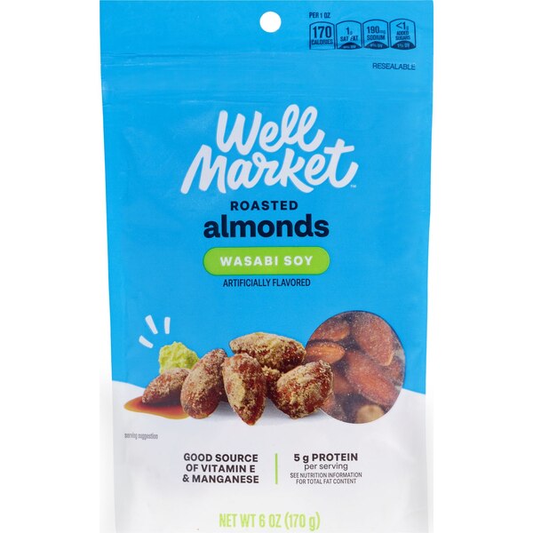 Well Market Artificially Flavored Wasabi Soy Almonds, 6 Oz