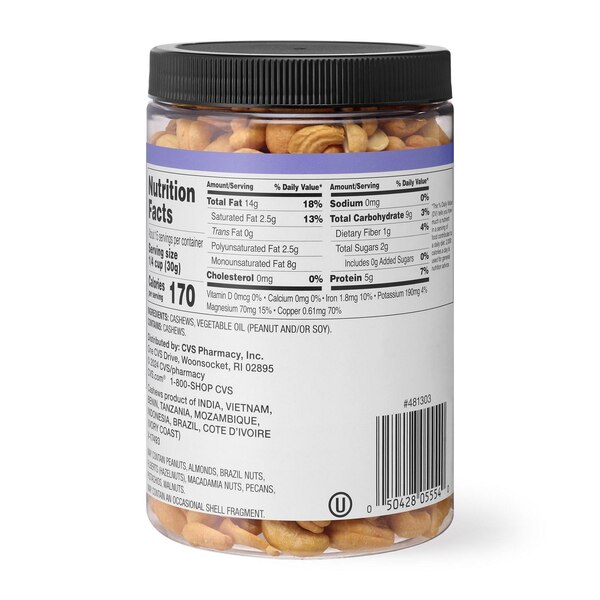 Well Market Unsalted Whole Cashews, 16 Oz