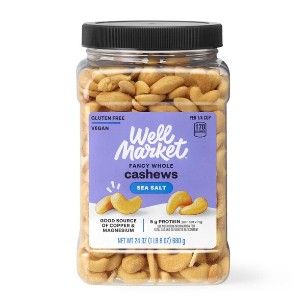 Well Market Roasted Sea Salted Cashews, 24 Oz