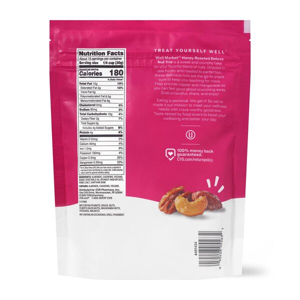 Well Market Honey Roasted Nut Trio, 16 Oz