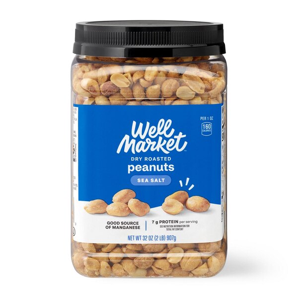 Well Market Dry Roasted Peanuts, 32 Oz