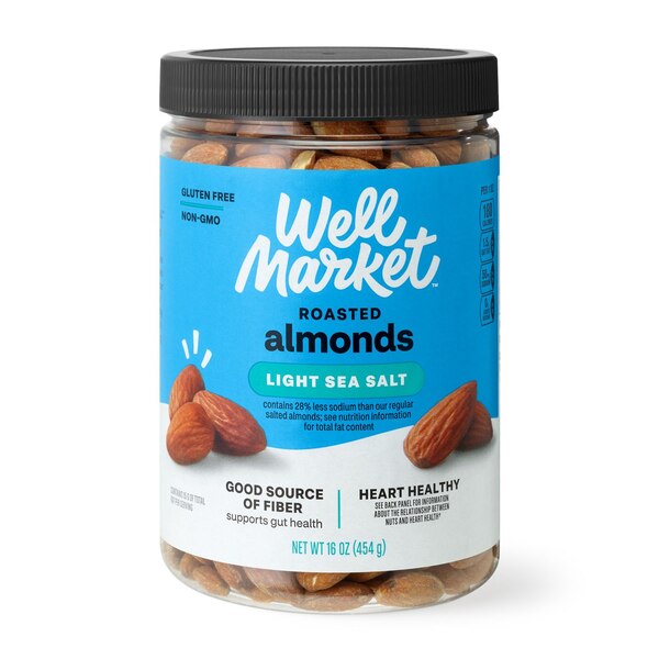 Well Market Almonds Roasted Lightly Salted, 16 Oz