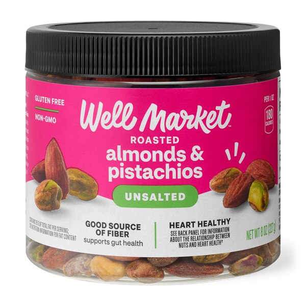 Well Market Pistachio Almond Blend Unsalted, 8 Oz