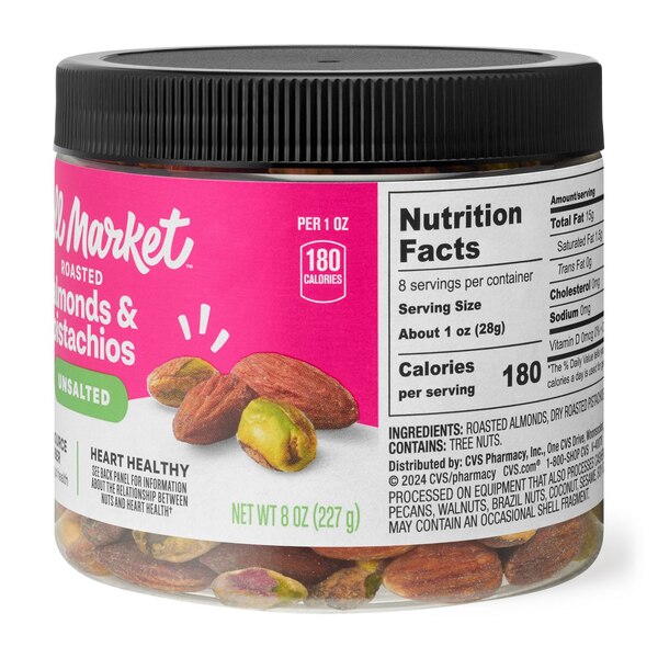Well Market Pistachio Almond Blend Unsalted, 8 Oz