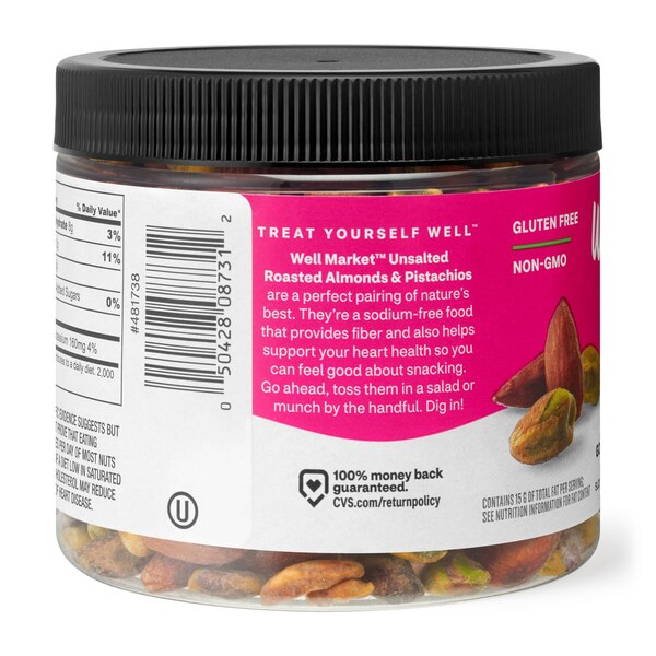 Well Market Pistachio Almond Blend Unsalted, 8 Oz